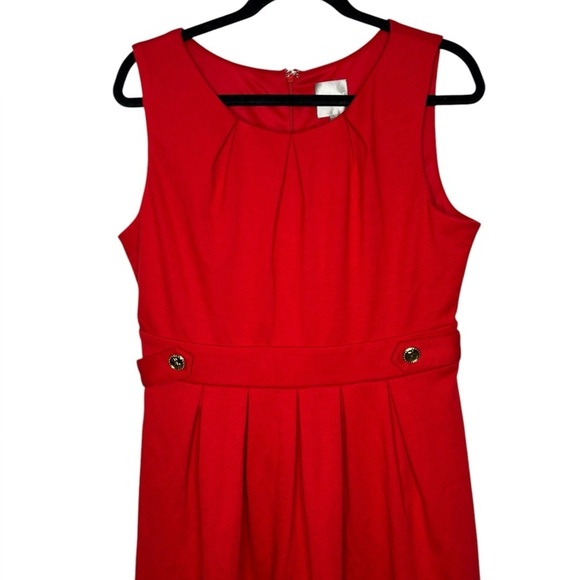 HI THERE from Karen Walker Red Sleeveless Pleated A-Line Dress Size US 10 - Picture 4 of 15